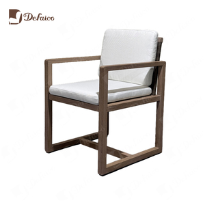 Sedia Semplice <span class=keywords><strong>da</strong></span> Esterno in Legno Massello <span class=keywords><strong>con</strong></span> <span class=keywords><strong>Schienale</strong></span> Intrecciato Cuscino Impermeabile e Braccioli Sedia <span class=keywords><strong>da</strong></span> <span class=keywords><strong>Giardino</strong></span> - Product Image 6