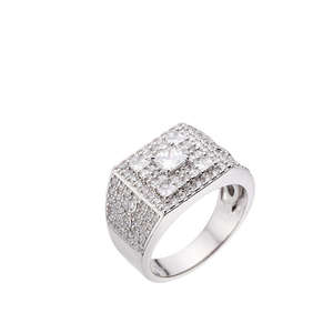 Punk <span class=keywords><strong>Rap</strong></span> Jewelry New Men Gold Color Big Zircon Hip Hop Rings Men Ring glazed Out Italian Silver Rings For Men - Product Image 5