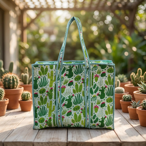 Cactus Pattern Printed Tote <b>Bag</b> Bohemian Style Ladies Tote <b>Bags</b> Open Top Women's Shopping <b>Bag</b> All Seasons Use Daily Purpose <b>Bag</b> - Product Image 4