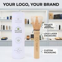 OEM Personnalisé Vente en Gros Fouet à Matcha Japonais Fait Main Outils de Matcha Personnalisés Fouet à Thé en Bambou à Long Manche