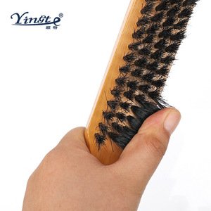 Yinste Double Sided Shoe <b>Brush</b> Pig Hair Wooden Handle Cleaning <b>Dusting</b> <b>Brush</b> - Product Image 4