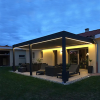 Pérgola Personalizada de Aluminio Bioclimática con Techo Retráctil Motorizado, Protección UV e Impermeable para Jardín