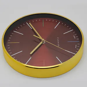 Reloj de pared de aluminio y Metal, Dial de números de Color plateado, promocional, 10 pulgadas, moderno, silencioso, personalizado, venta al por mayor