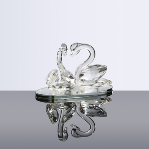 Pha Lê Trong Suốt Cặp Đôi Thiên Nga Bức Tượng Với Kim Cương Cho Món Quà Cưới MH-D0461 - Product Image 4