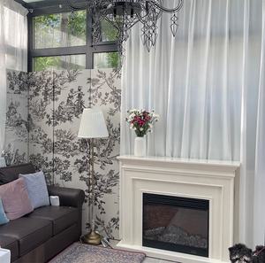 निर्माता सजावटी लकड़ी चिमनियों एलईडी लौ के साथ मुक्त खड़े बिजली के चिमनी Mantel - Product Image 5