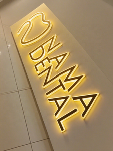 Pantalla de logotipo de la empresa, espejo dorado retroiluminado 3D, letras de canal iluminadas Led de acero inoxidable, letrero Led personalizado para dentista, letrero Led - Product Image 6