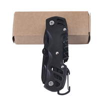 Couteau de poche multifonction en acier inoxydable avec revêtement noir en titane, 11 en 1, couteau pliant pour le camping et la randonnée, OEM