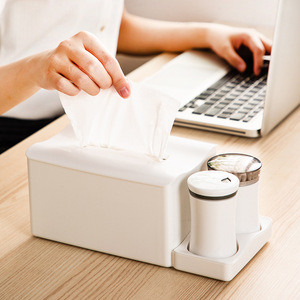 Boîte à mouchoirs commerciale <span class=keywords><strong>Metka</strong></span>, logo japonais, simplicité moderne, trois-en-un, plastique, écologique, durable, organisateur, porte-papier - Product Image 3