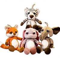 Peluche animaux de la jungle : girafe, éléphant, lion, singe, tigre – Super douce, en polyester, rembourrée de coton PP lavé, anti-stress