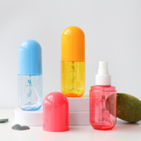 Flacon pulvérisateur rond en plastique PET de 100 ml en forme de capsule unique pour les soins cosmétiques du corps, du visage et de la peau