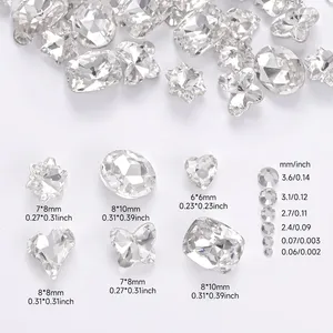 1 Caja de Diamantes de Imitación 3D Transparentes para Decoración de Uñas, 12 Formas Variadas: Ovaladas, Mariposa, Corazón, Flor, Redondas, para Manualidades y Decoración de Uñas - Product Image 5