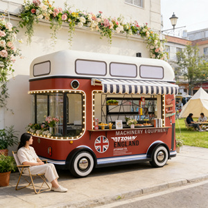 Camion de restauration mobile portable, chariot de nourriture de rue, camion de vente de pizzas, hot-dogs, glaces, café pour l'extérieur - Product Image 1