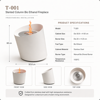 Chimenea de Bioetanol de Lujo para Interiores, Independiente, de Diseño, con Llama Real, Quemador de Combustible de 5L, para Decoración de Villas y Hoteles