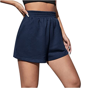 Shorts Deportivos Casuales para Mujer, Color Negro, con Cordón Ajustable y Cintura Elástica, para Gimnasio y Descanso - Product Image 1