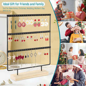 Black Color Hanging <b>Earring</b> Organizer Stand Display <b>Holder</b> for Hanging <b>Earrings</b> Jewelry Organizers - Product Image 6