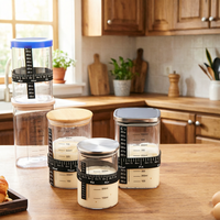 Kit de démarrage pour levain en verre borosilicaté de haute qualité, avec bande de marquage de date, thermomètre, racloir, couverture en tissu pour la fermentation de la pâte et outils de fermentation