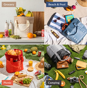 Custom Logo Thermal Insulated Grocery Bags Collapsible Cooler Tote for Travel Beach or Picnic Large Insulated Cooler Bag - Product Image 6