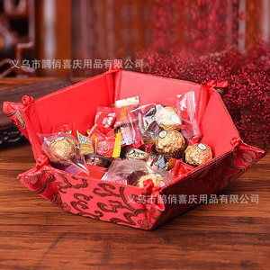 Plato de frutas rojo Xijiale de 24 cm, caja de dulces para decoración de banquetes de boda - Product Image 4