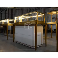 Moderne Glas-Vitrine Spiegel-Schmuckvitrine Schmuckladen-Möbel Schmuck-Ausstellungsvitrine Mit LED-Beleuchtung