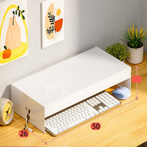 Support de moniteur Riser blanc 2 niveaux étagère de <span class=keywords><strong>bureau</strong></span> en métal support d'écran d'ordinateur support de moniteur d'ordinateur portable avec rangement pour <span class=keywords><strong>bureau</strong></span> - Product Image 2