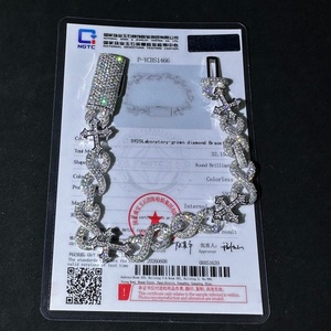 925 Sterling Silver VVS Lab Grown Diamond <b>Infinity</b> Link <b>Bracelet</b> For Men 13MM - Product Image 2