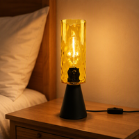 Lampe de table décorative moderne de style européen en verre E27 LED pour lecture, bureau, chambre à coucher