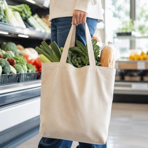 Custom Logo Blank Cotton Canvas Tote <b>Bags</b> Lightweight <b>Reusable</b> <b>Shopping</b> <b>Bag</b> Bulk Wholesale - Product Image 3
