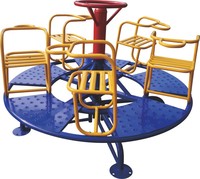 Manège pour enfants en plastique de haute qualité, volant de direction, chaise pivotante, couleur personnalisée, équipement de divertissement en plein air