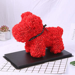Kustom busa merah buatan tangan pabrik mawar <span class=keywords><strong>Online</strong></span> grosir dekorasi bunga & hadiah tanaman anjing mawar - Product Image 3