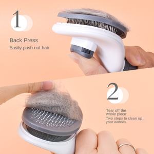 Pettine in Plastica per Animali Domestici con Design Autopulente a Un Clic per Cani e Gatti, Utilizzo in Tutte le Stagioni - Product Image 4