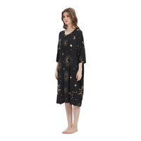 Usine en gros été doux Cool élastique écologique respirant surdimensionné longues femmes en vrac noir sommeil t-shirt avec poches