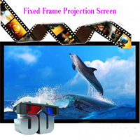 Écran de projection JAVES 120'' (16:9) 265x150cm à cadre fixe 6/9cm / HDTV 3D pour cinéma maison avec garantie de 3 ans