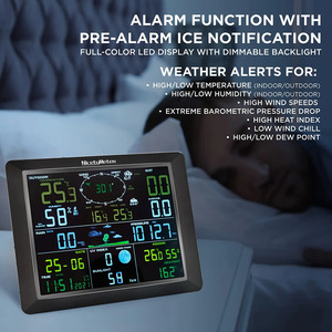 Station météo sans fil 7-en-1 WiFi solaire avec surveillance à distance, baromètre, thermomètre, hygromètre, anémomètre avec direction et vitesse du vent - Product Image 3