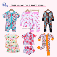 Combinaison en bambou personnalisée pour bébés et tout-petits, barboteuse boutique à imprimé floral, pyjama pour garçons et filles