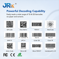 Escáner de Códigos de Barras y Códigos QR Inalámbrico/Con Cable USB JR 659, Escaneo Rápido, Sensor CMOS, para Supermercado