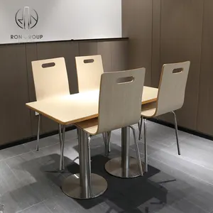 Juego de mesa de comedor de 4 asientos, muebles de restaurante de comida rápida, mesa de comedor de hierro y Metal, mesas y sillas baratas, venta al por mayor