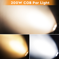 Lampu Par LED COB 4*50W Putih Dingin + Putih Hangat untuk Lampu Panggung Gereja, Konser, Pernikahan, Pesta Ulang Tahun