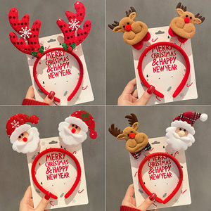 Fascia per capelli natalizia di Babbo Natale con corna 3D, copricapo per feste, personalizzabile all'ingrosso - Product Image 1