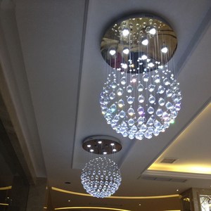 Lustre en acier inoxydable cristallin, luminaire suspendu LED, hauteur réglable, télécommande, 3500K blanc chaud, culot E26, salon - Product Image 4