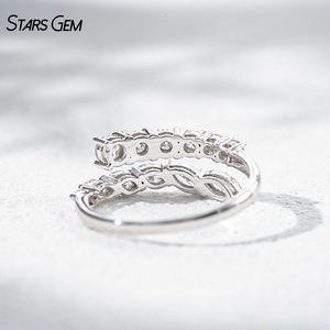 Anillo Abierto Unisex de Oro Sólido de 10K con Baño de Rodio y Diamante Cultivado en Laboratorio de 0.94CTW, Corte Marquesa Brillante, para Aniversario, de StarsGem - Product Image 5