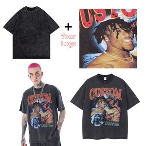 Fabricant Acid Wash High Dtg 300Gsm Heavyweight Boxy Drop Shoulder Blank Vintage Streetwear Graphic Oversized Custom T Shirt - Product Image 5