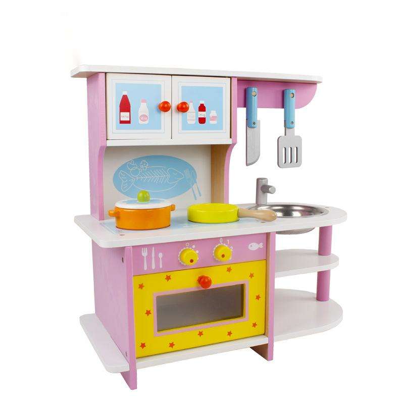 Estufa de cocina de madera Juguetes Familia Corte Niños Cocina