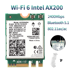 การ์ดไวไฟแบบไร้สาย Dual Band M.2 Wifi6 สำหรับ Intel <span class=keywords><strong>AX200</strong></span> ความเร็ว 2974Mbps รองรับ BT 5.1 802.11ax <span class=keywords><strong>MU</strong></span>-<span class=keywords><strong>MIMO</strong></span> NGFF สำหรับแล็ปท็อป รุ่น AX200NGW ใช้ได้กับ Windows 10 - Product Image 2