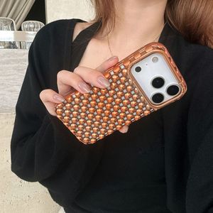 Coque de téléphone haut de gamme en perle <span class=keywords><strong>orange</strong></span> pour Apple 17promax, compatible avec iPhone 16Pro, nouveau modèle 15, électroplaqué 14Pro - Product Image 6