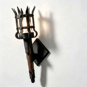 3D Printed Medieval Torch <b>Wall</b> <b>Sconce</b> Retro Iron Flame Effect Lamp Vintage Gothic Decor <b>Light</b> for Home Bar Castle - Product Image 5
