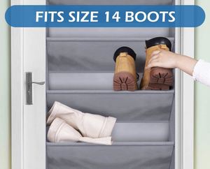Organizador de Zapatos para Colgar en la Puerta con Bolsillos Profundos para 12 Pares de Botas, Colgador de Zapatos para Armario y Puerta, Almacenamiento de Zapatos - Product Image 5