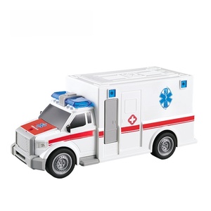 Voiture d'<span class=keywords><strong>ambulance</strong></span> jouet pour garçons, modèle moulé sous pression à friction, simulation d'hôpital 1:20, portes ouvrantes, pour enfants - Product Image 1