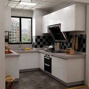 <b>High</b> <b>Gloss</b> Finish Fireproof Wood <b>Furniture</b> Modular Kitchen Cabinet - Product Image 6
