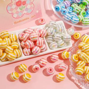 Perles en lucite de 12 mm, couleurs variées, pour la création de bijoux faits main, bracelets, accessoires - Product Image 1