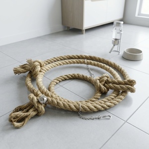 Perchoir balançoire multi-boucles en chanvre tressé pour oiseaux, favorise l'exercice sain et améliore la coordination des perroquets - Product Image 1